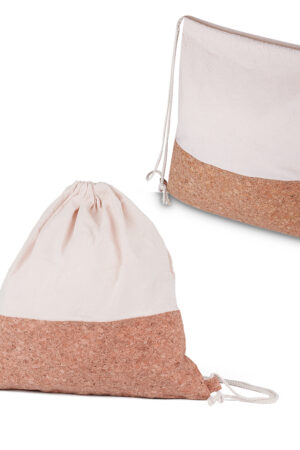 Sacola/Mochila em Algodão e Cortiça 140g/m² (39x37x8,5cm)