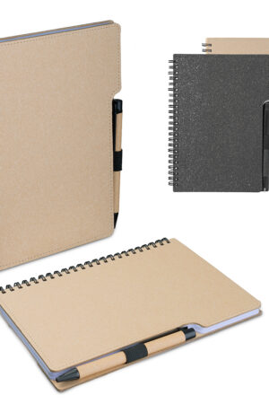 Caderno A5 Capa em Papelão Reciclado c/ Caneta