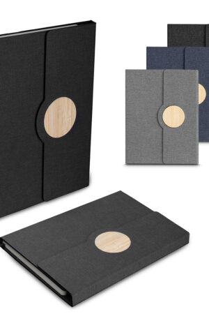 Caderno A5 Capa em RPET e Detalhe em Bambu