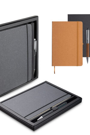 Kit Escritório A5 Capa em Couro Reciclado e Caneta Metalica